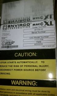 ENVIRCO Mac 10 XL Model 11111 009 Laminar Flow And Fume Hood Used For