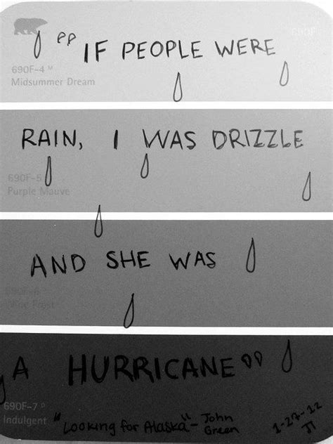 From a hundred miles an hour to asleep in a nanosecond. Pin by jody on vision board | Looking for alaska, Words quotes, If people were rain