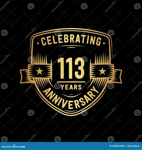 113 Years Anniversary Celebration Shield Design Template 113th