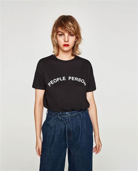 Image Of Slogan T Shirt From Zara T Shirts For Women Shirts Zara
