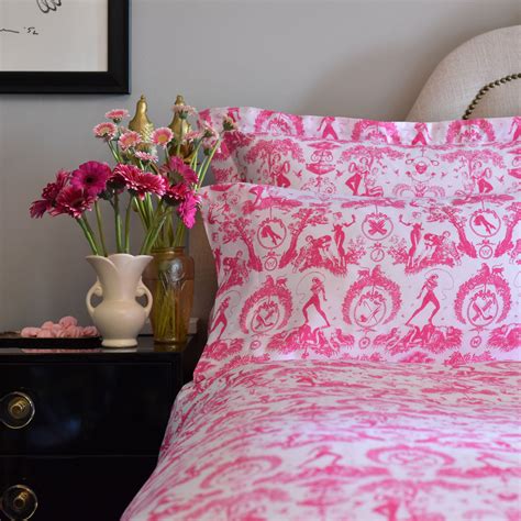 Pink Toile Bed Sheets Al Fresco Toile Sin In Linen