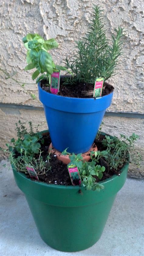 My Stacked Pot Herb Garden Herb Garden Pots Organic Horticulture