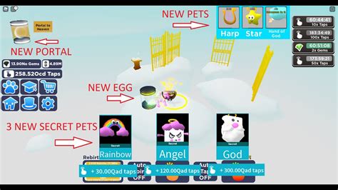 ☁️ Tapping Sim Heaven Island 🥚 3 New Secret Pet 🥚 New Egg ☁️ Youtube