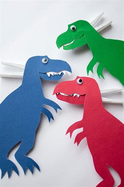 Diy Creative Crafting Fun For The Dinoparty Colorful Dinosaurs Made Of