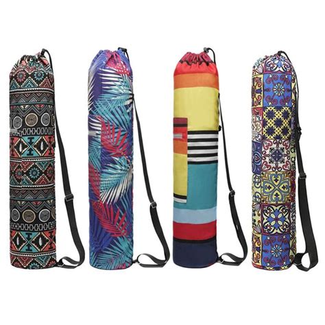 Yoga Mat Bag Carry Durable Canvas Floral Printed Yoga Backpack