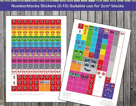 Numberblocks Faces 0 10 For 2cm Blocks Download These A4 Etsy