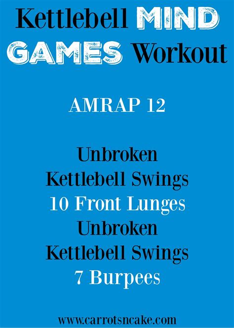 Kettlebell Mind Games Workout Carrots N Cake Kettlebell High