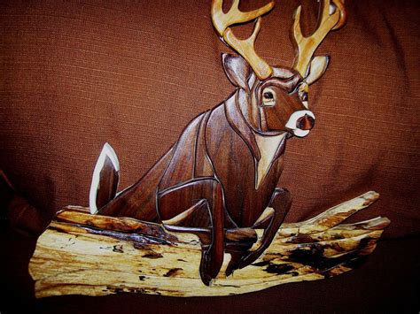 Items Similar To Intarsia Whitetail Deer On Etsy Wood Photo Art