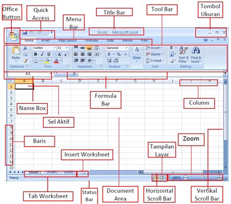 Mengenal Tampilan Lembar Kerja Excel Tutorial Ms Office Sexiz Pix