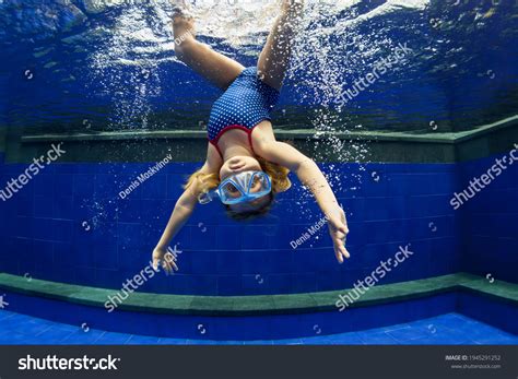 Funny Portrait Child Learning Swimming Dive Stock Photo 1945291252