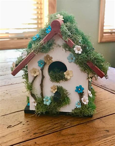 Whimsical Birdhouse Enchanted Birdhouse Small Floral Birdhouse Decorative Indoor Birdhouse