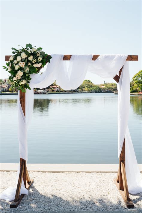 Florida Waterfront Wedding Ceremony Lakeside Ceremony With Wooden Arch