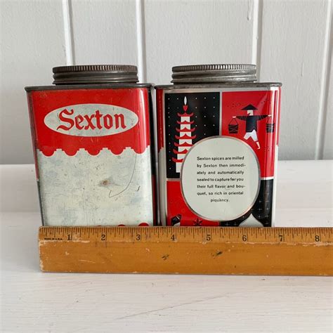 vintage sexton bulk spice tins etsy uk