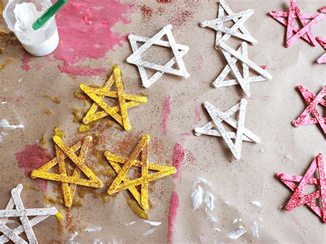 How To Make A Glitter Star Christmas Craft With Popsicle Sticks