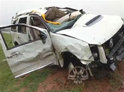 car in ap minister s convoy met with accident