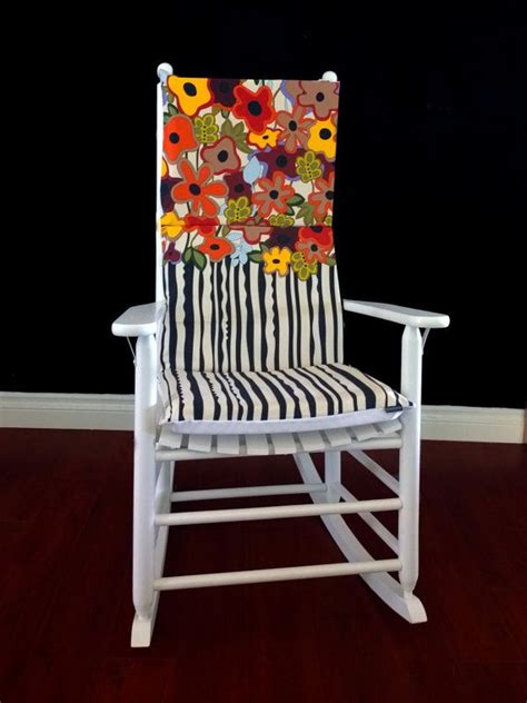 Rocking Chair Cushion Cover Floral Stripe By Rockincushions Love The Bright Colors Rocking