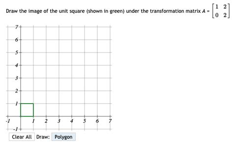 Solved Draw The Image Of The Unit Square Shown In Green