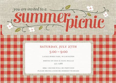 Free Company Picnic Party Invitation Template Cards Karten Etc