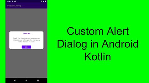 Custom Alert Dialog In Android Kotlin Android Customdialog Youtube