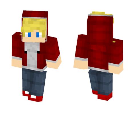 Download Blonde Boy With Red Hoodie Minecraft Skin For Free