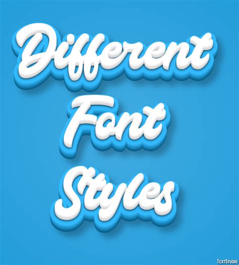 Different Font Styles Text Effect And Logo Design Font Textstudio