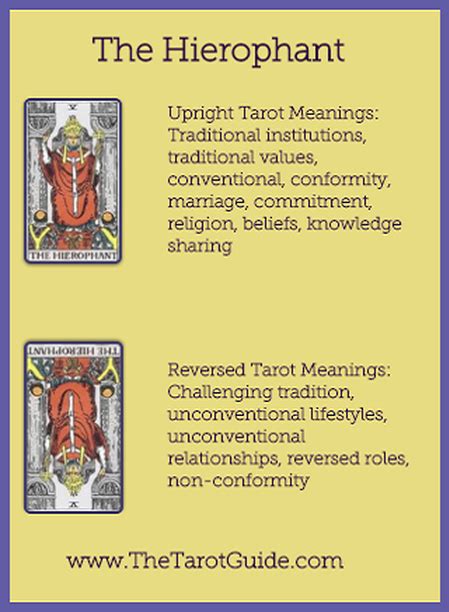 The Hierophant Tarot Flashcard Upright And Reversed Meaning By The