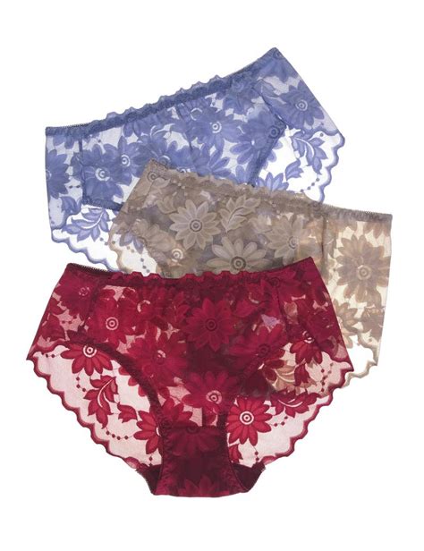 Zimisa Pack Of 3 Flower Design Lace Panties Buy Bras Panties Nightwear Swimwear