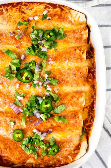 Rotisserie Chicken Enchiladas With A Simple Enchilada Sauce Easy