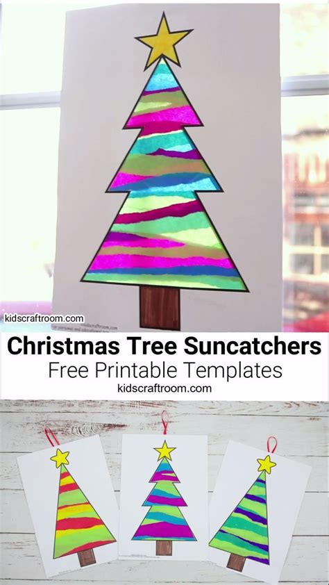 Tissue Paper Christmas Tree Suncatchers Paper Christmas Tree