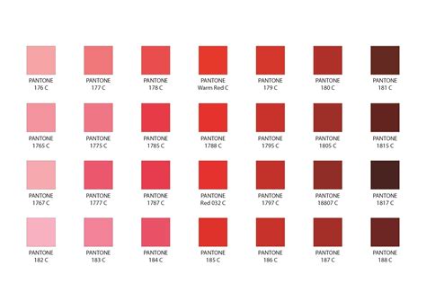Pantone Color Chart Red