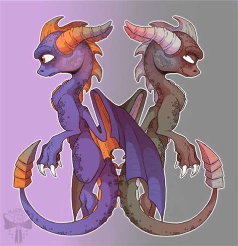 Spyro And Dark Spyro Spyro And Cynder Spyro The Dragon Dragon Artwork
