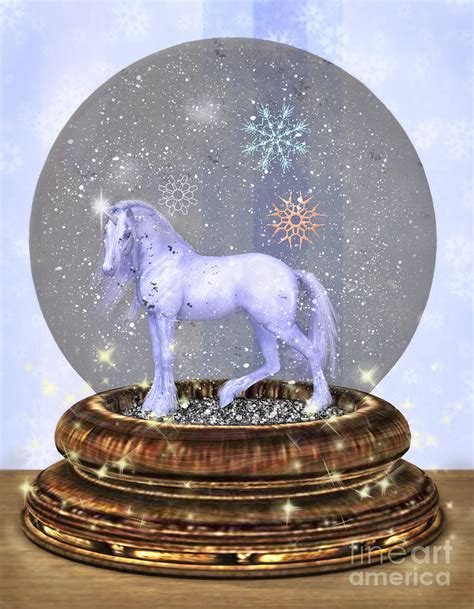 Magic Unicorn Snow Globe Digital Art By Elle Arden Walby Fine Art America