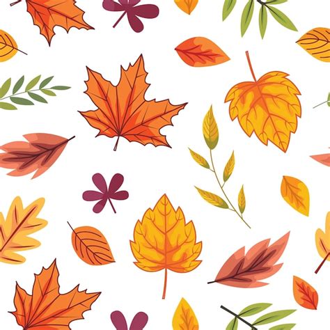 Premium Vector Seamless Autumn Leaves Background Vector Illustration