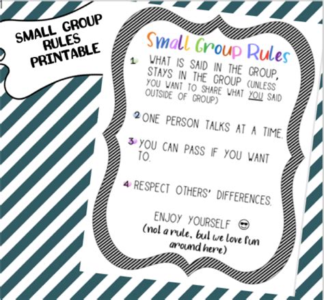 Small Group Counseling Rules Poster Group Counseling Counseling School Counselor