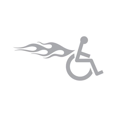 Right Facing Wheelchair With Flames Sticker Decal Die Cut Self
