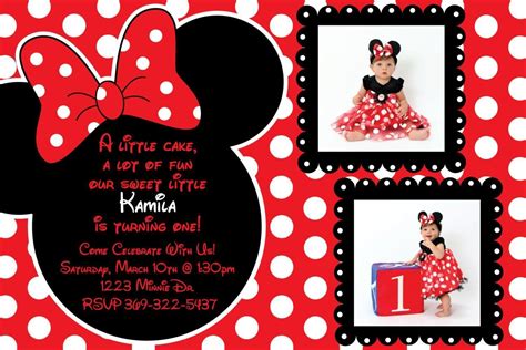 Minnie mouse is a character that was adopted by the on the past years, i've known that minnie mouse was a combination of black and red design color but the time comes fast and walt disney keeps evolving. Minnie Mouse Invitation Template Red 3 in 2020 | Minnie ...