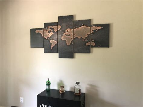 Copper World Map Multi Panel Canvas Wall Art Elephantstock