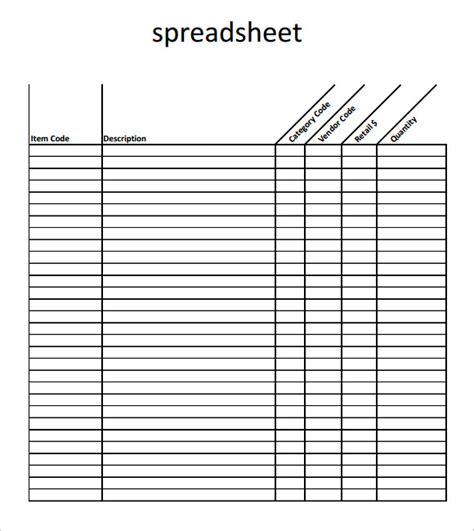 8 Sample Blank Spreadsheet Templates To Download Sample Templates