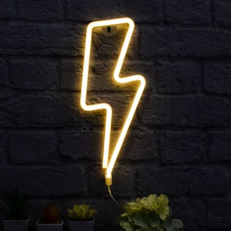 Lightning Bolt Neon Wall Light