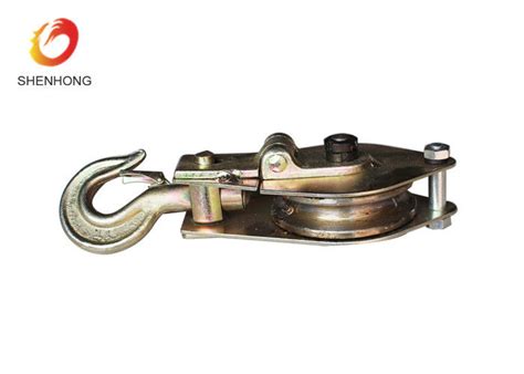 Hook Type Cable Pulling Pulley Single Sheave Steel Snatch Pulley Block