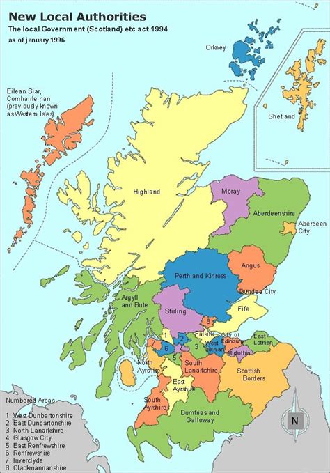 Scotland Authorities Councils Map Scotland Map Scotland Road Trip