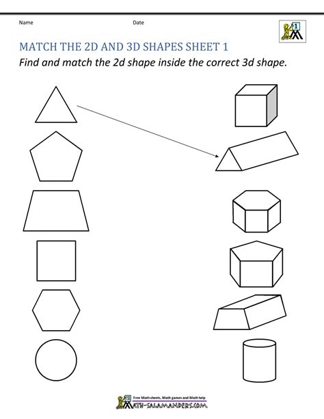 Printable 3d Shapes Worksheet