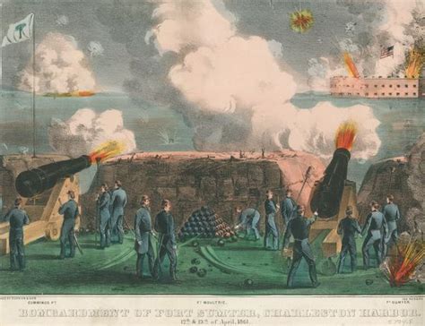 Bombardment Of Fort Sumter Charleston Harbor 12th And 13th Of April