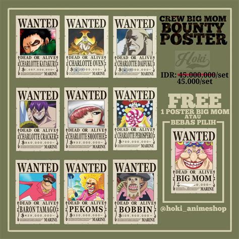 Jinbei instagram posts gramha net. Jual Poster Bounty One Piece Poster Wanted Big Mom Pirates Di