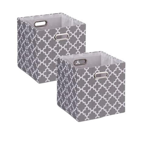 relaxdays boîtes de rangement en tissu et avec motifs lot de 2 hxlxp 30 5 x 30 5 x 30 cm