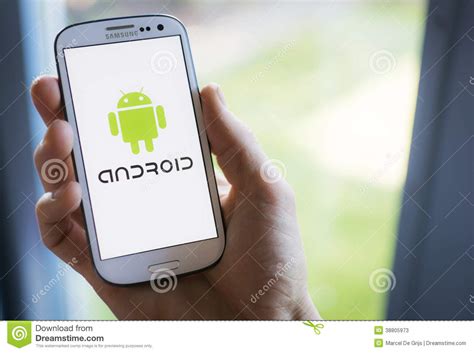 Android Mobile Phone Operating System On Samsung Smartphone Editorial