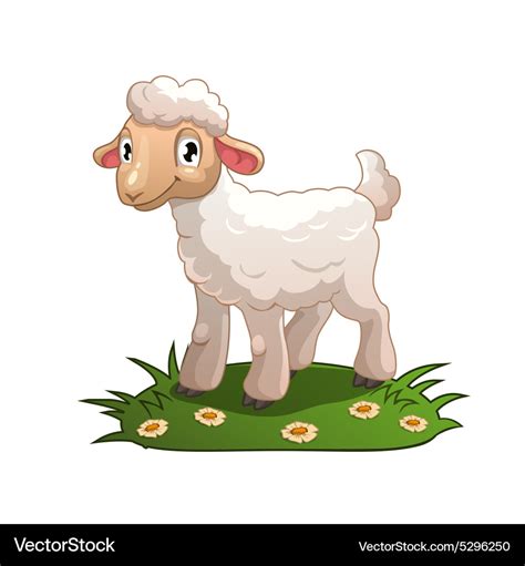 Little Cartoon White Lamb Royalty Free Vector Image