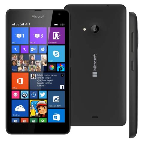 Smartphone Microsoft Lumia 535 Dual Chip Preto Com Windows Phone 81