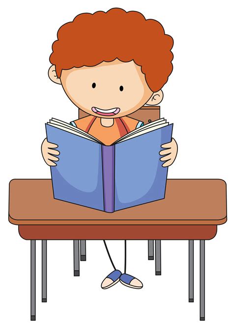 Niño Leyendo Libro Animado Linda Chica Leyendo Un Libro En Dibujos