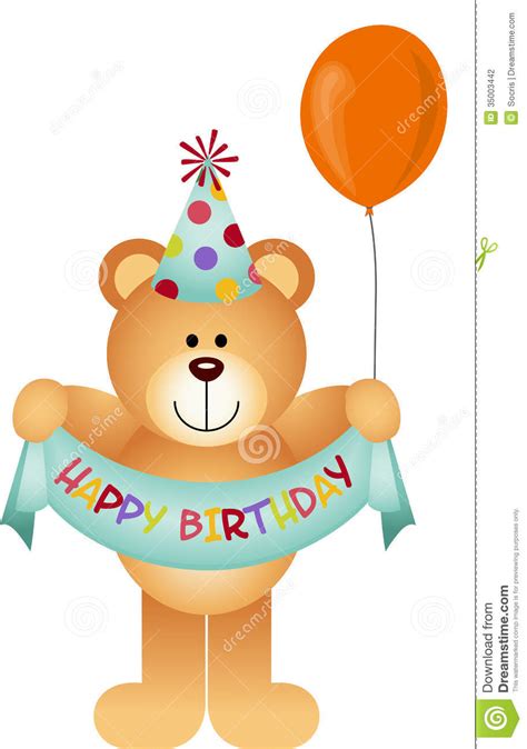 Teddy Bear Happy Birthday Stock Vector Illustration Of